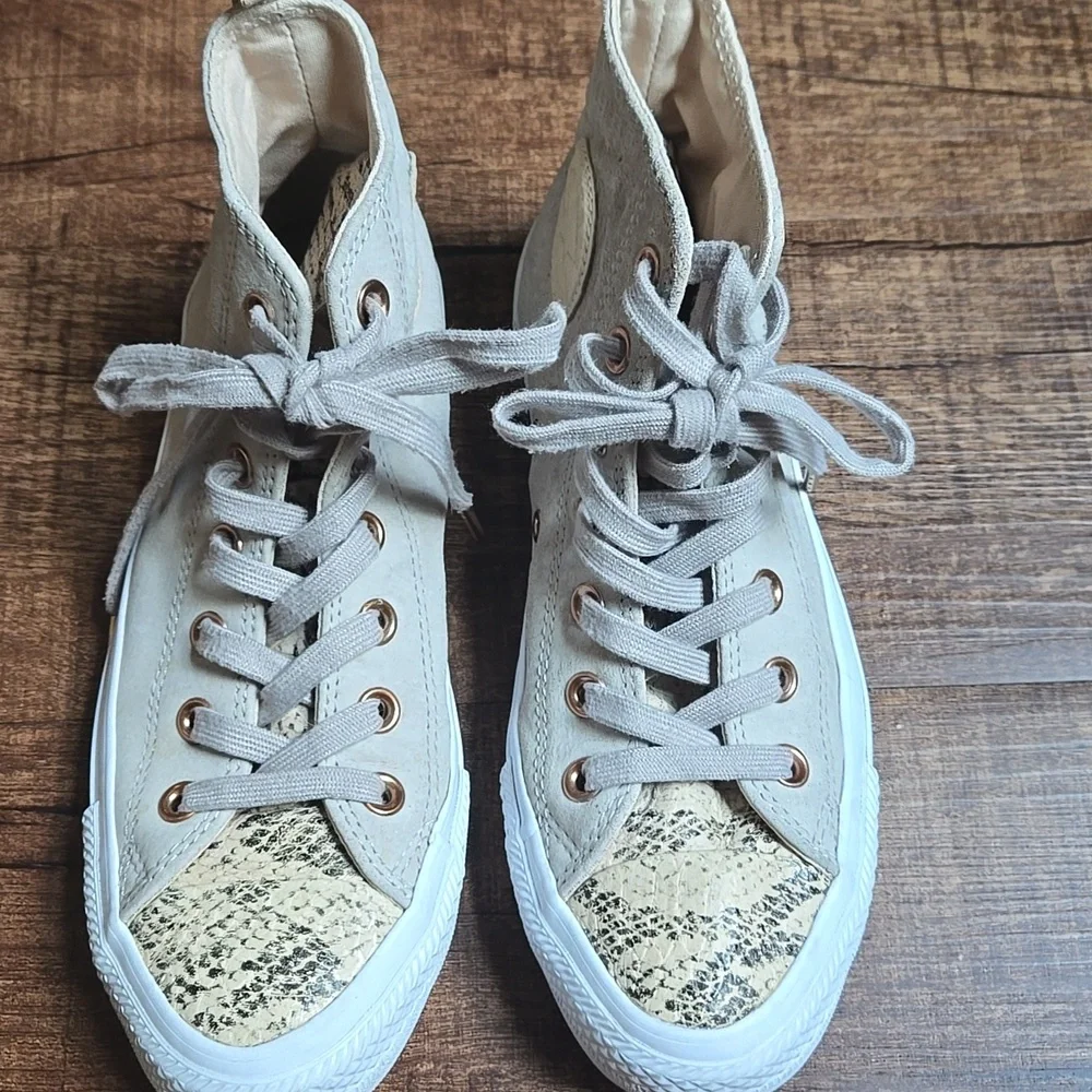 Converse Chuck Taylor All Star Hi-Top Sneakers – Papyrus/White/Dolphin Snakeskin - Picture 3 of 7